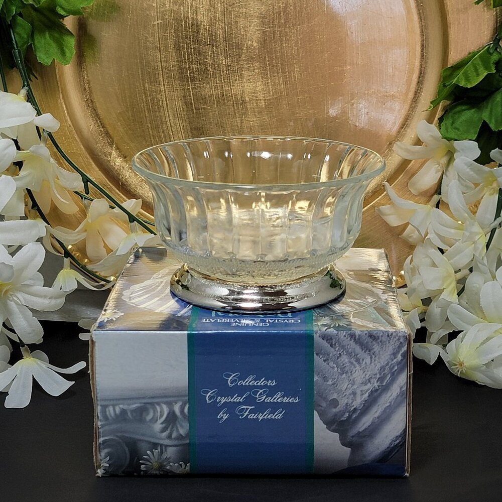 Vintage Genuine Crystal and Silverplate Pedestal Bowl